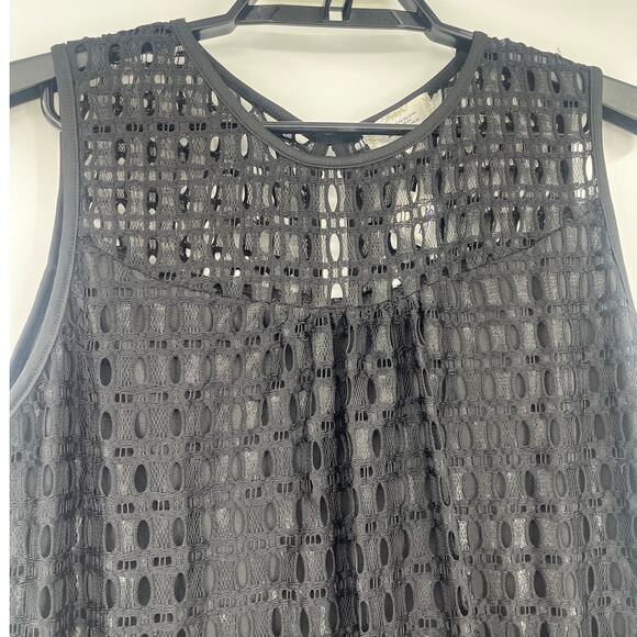 Shannon Ford NY Crochet Lace Womens Top Sz XL Boho Goth Witchy Whimsigoth Black - Picture 2 of 10